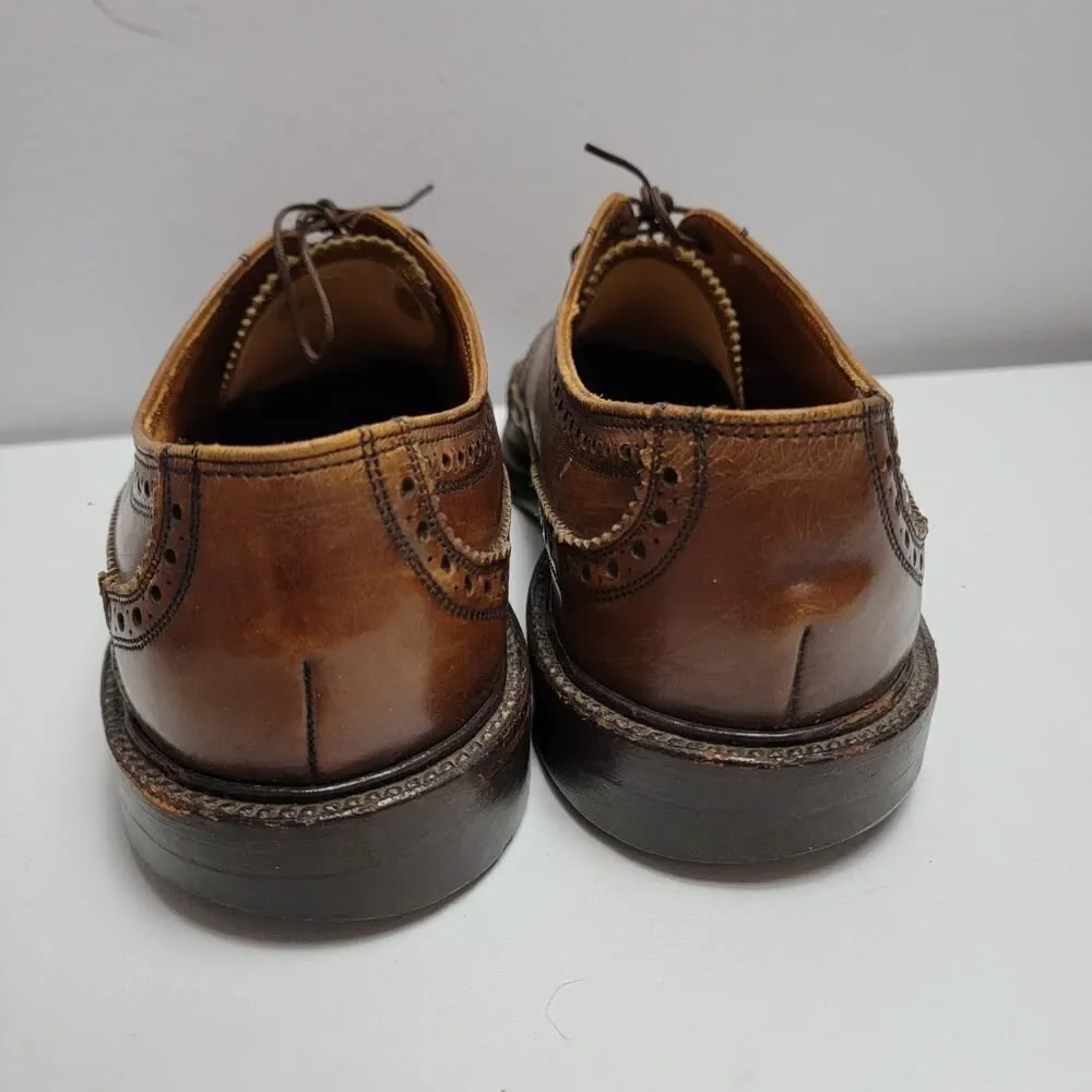 Men's Classic Brown Leather Sole Oxfords Size 11